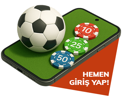 çipler, telefon ve futbol topu bulunan giriş yap butonu