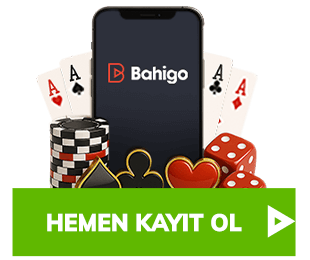 bahigo mobil için telefon, kartlar ve casino elementleri yer alan afiş